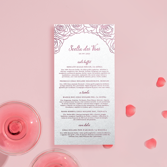 Menu vini